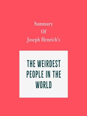 cover image of Summary of Joseph Henrich's the WEIRDest People in the World